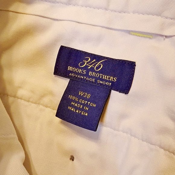 Brooks Brothers 346 Advantage Chino Shorts in Pale Yellow 9" Inseam Size 38 - Picture 4 of 4